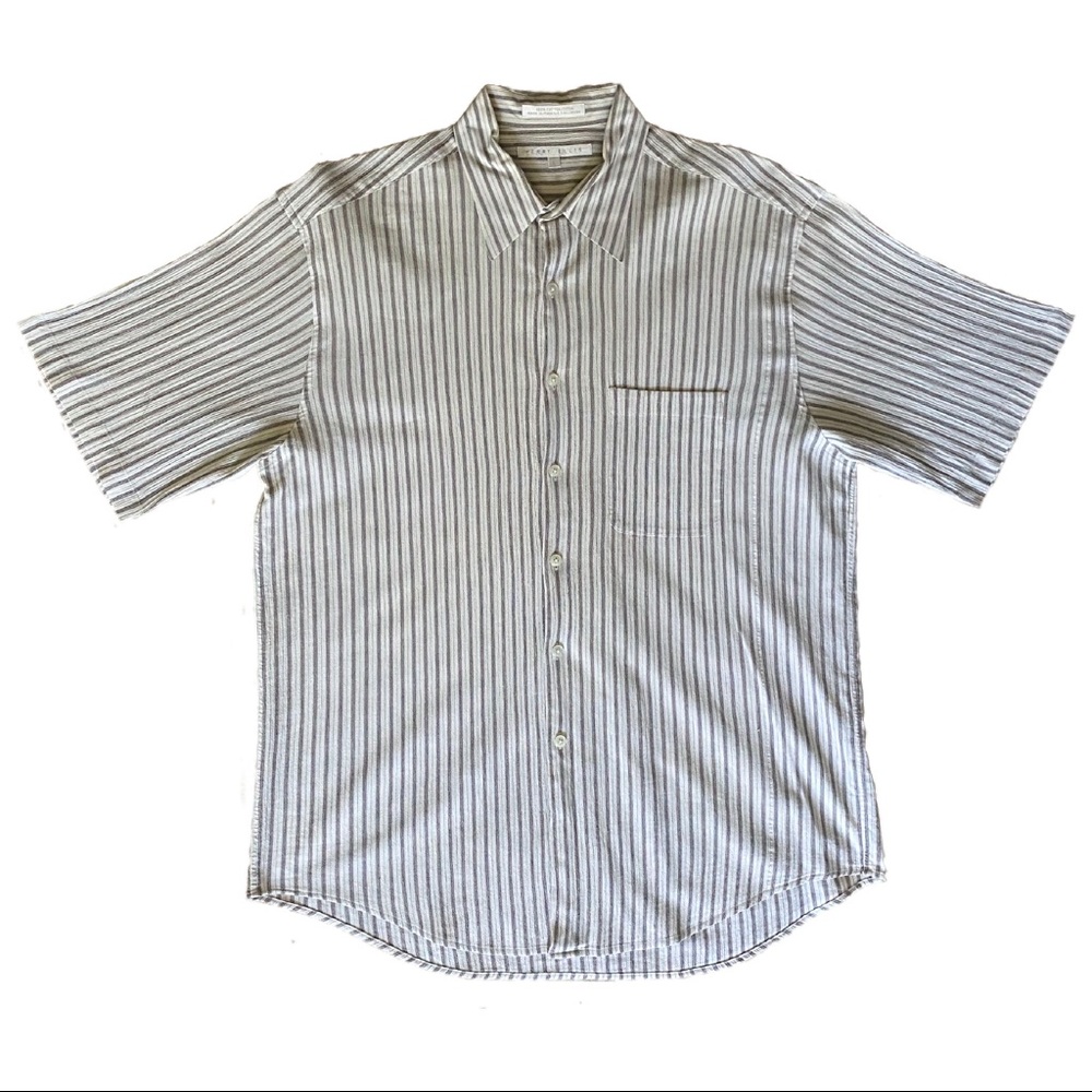 Perry Ellis Men’s Large Striped Button Down Shirt
